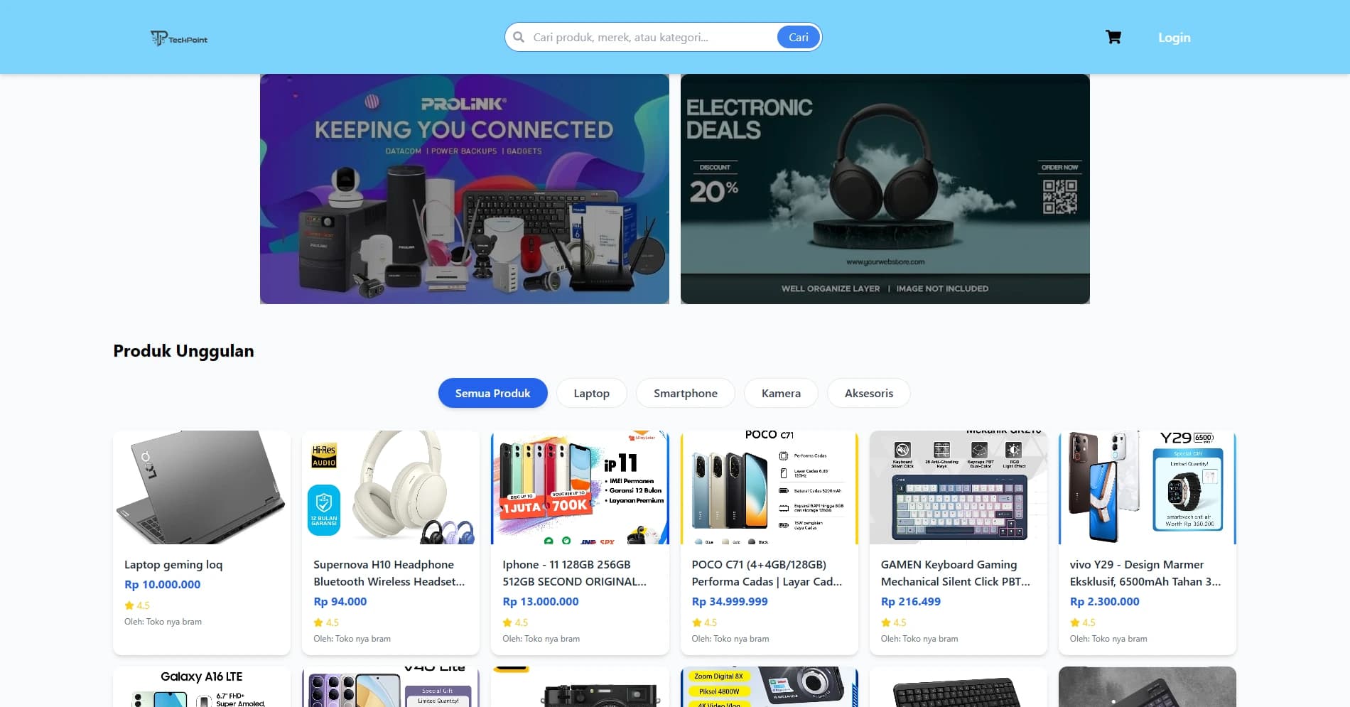 TechPoint - Mini ECommerce Business Website